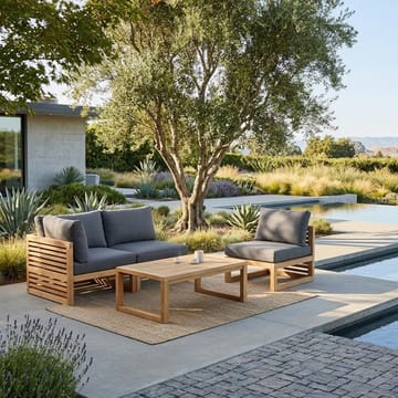 Modulsofa HOME4YOU Serenity 2-seter Høyre arm - brun - Hagemøbler - Loungemøbler - Moduler