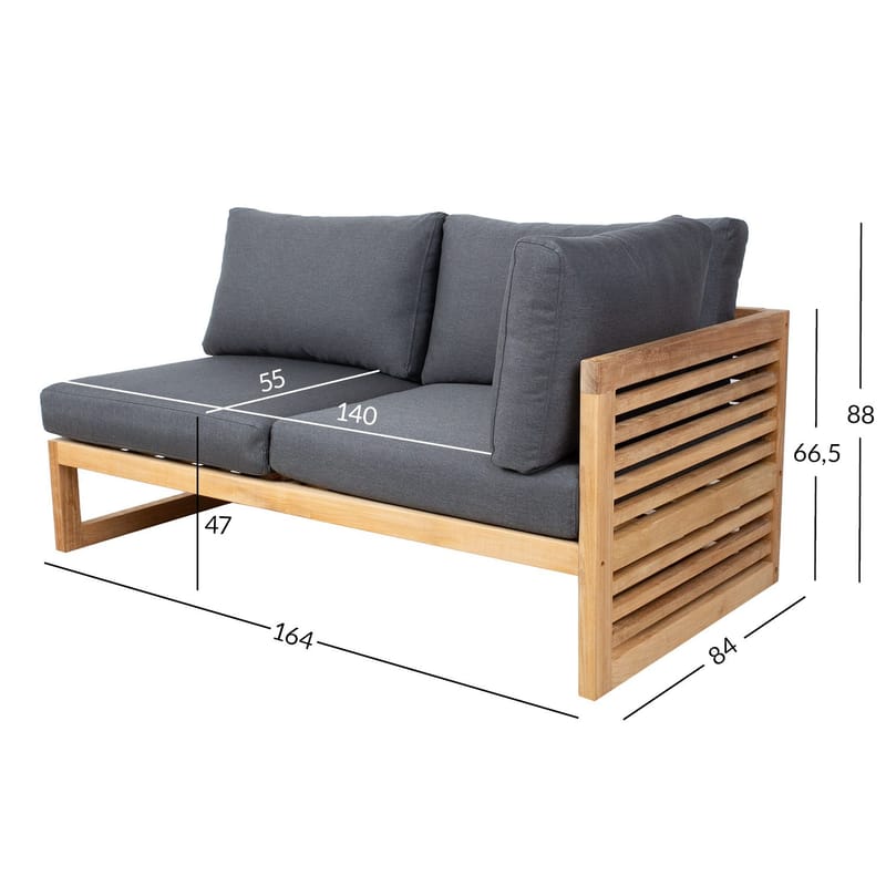 Modulsofa HOME4YOU Serenity 2-seter Venstre arm - brun - Hagemøbler - Loungemøbler - Moduler