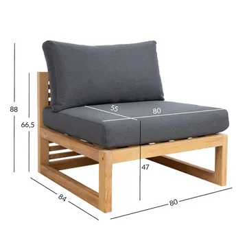 Modulsofa HOME4YOU Serenity midtdel - Brun - Hagemøbler - Loungemøbler - Moduler - Midtmodul hagesofa