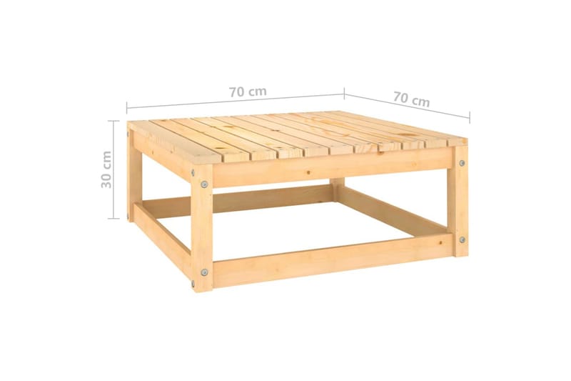 Fotskammel til hage 70x70x30 cm heltre furu - Brun - Hagemøbler - Loungemøbler - Moduler - Skamler & Krakker