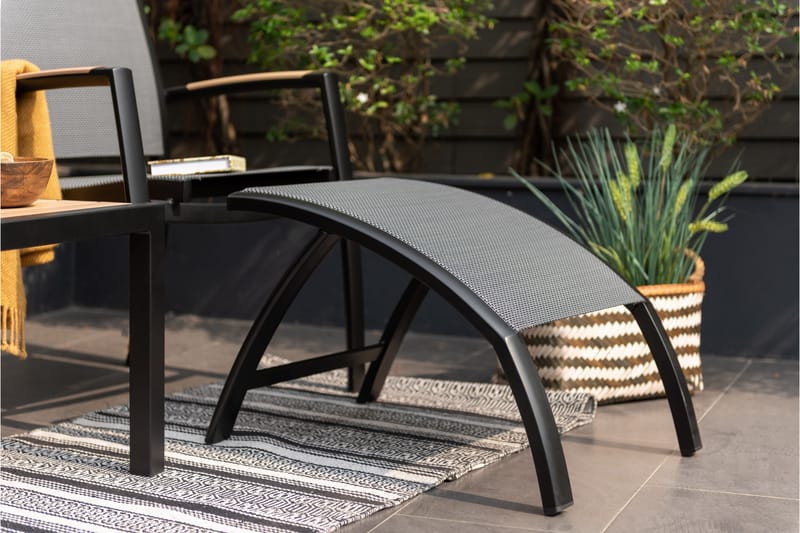 Panama Fotpall 62x48 cm Svart - Lifestyle Garden - Hagemøbler - Loungemøbler - Moduler - Skamler & Krakker