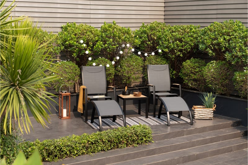 Panama Fotpall 62x48 cm Svart - Lifestyle Garden - Hagemøbler - Loungemøbler - Moduler - Skamler & Krakker