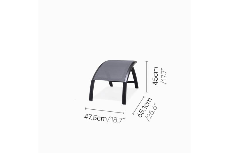 Panama Fotpall 62x48 cm Svart - Lifestyle Garden - Hagemøbler - Loungemøbler - Moduler - Skamler & Krakker