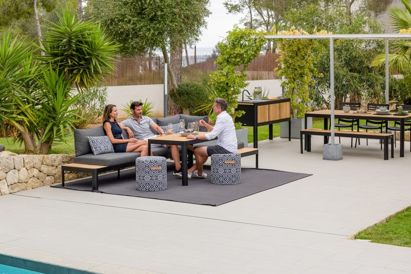 Portals Modulsofa Utendørs 3-seter - Svart - Hagemøbler - Loungemøbler - Lounge sofa