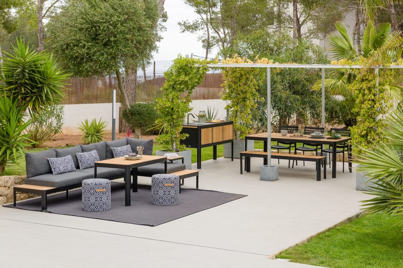 Portals Modulsofa Utendørs 3-seter - Svart - Hagemøbler - Loungemøbler - Lounge sofa