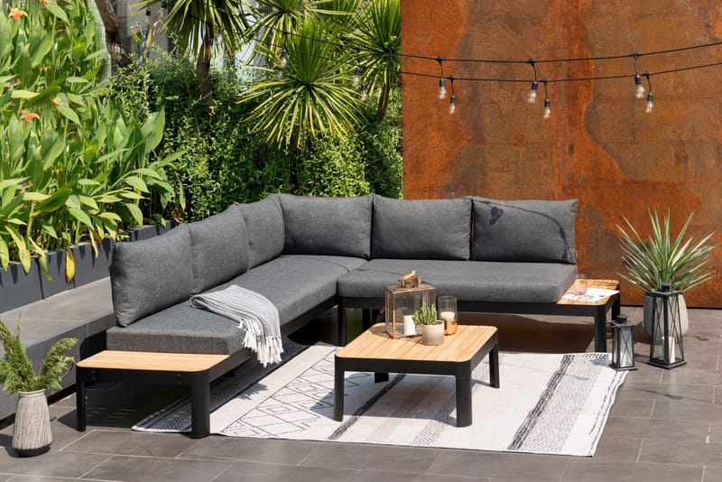 Portals Modulsofa Utendørs 3-seter - Svart - Hagemøbler - Loungemøbler - Lounge sofa