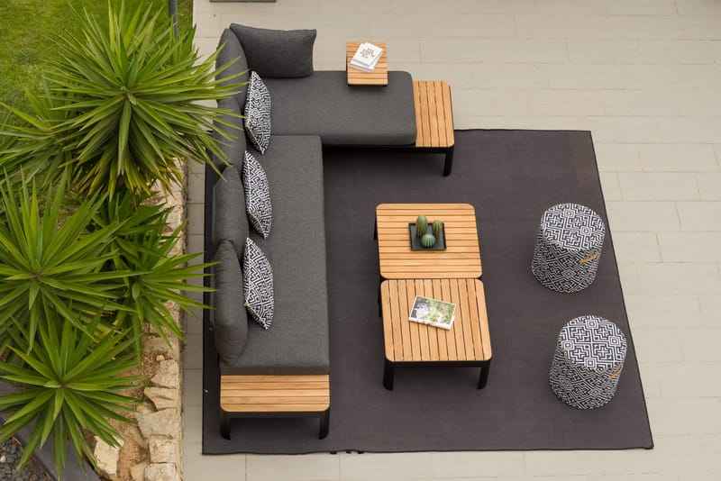 Portals Modulsofa Utendørs 3-seter - Svart - Hagemøbler - Loungemøbler - Lounge sofa