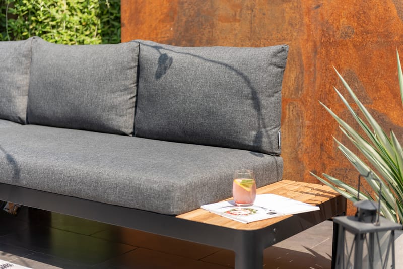 Portals Modulsofa Utendørs 3-seter - Svart - Hagemøbler - Loungemøbler - Lounge sofa