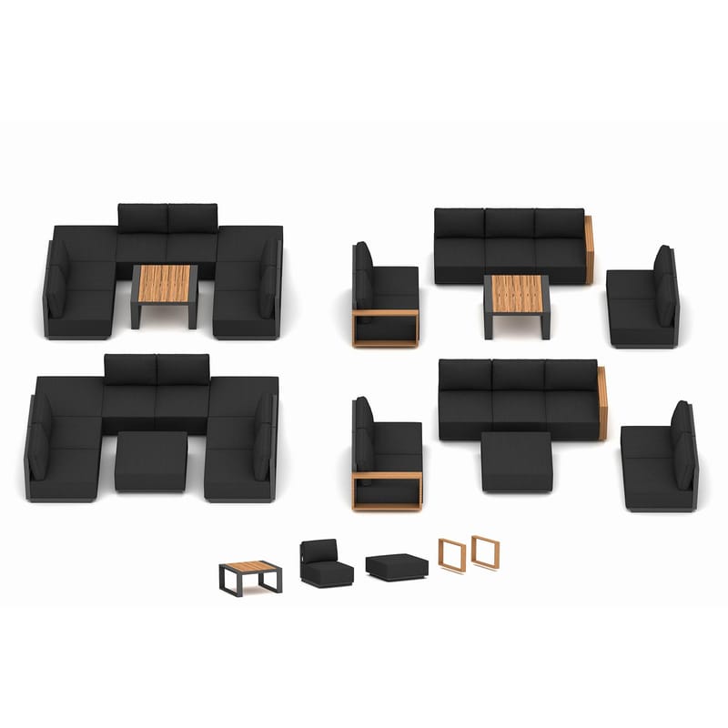 Puff HOME4YOU Fuller 83x83x42 cm mørkegrå - mørkegrå - Hagemøbler - Loungemøbler - Moduler - Skamler & Krakker