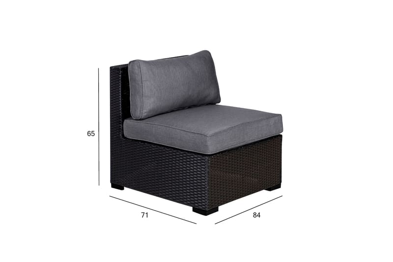Sevilla Modulsofa 84x71xH65 cm Midtmodul Svart - Hagemøbler - Loungemøbler - Moduler - Midtmodul hagesofa