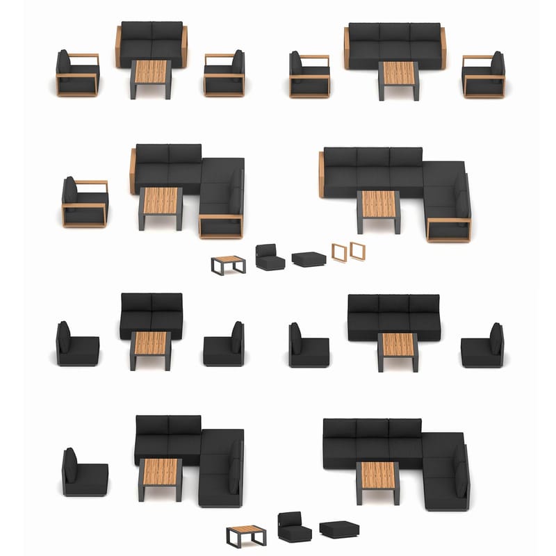 Sofamodul HOME4YOU Fuller 68x89x70,5 cm mørk grå - mørkegrå - Hagemøbler - Loungemøbler - Moduler - Midtmodul hagesofa