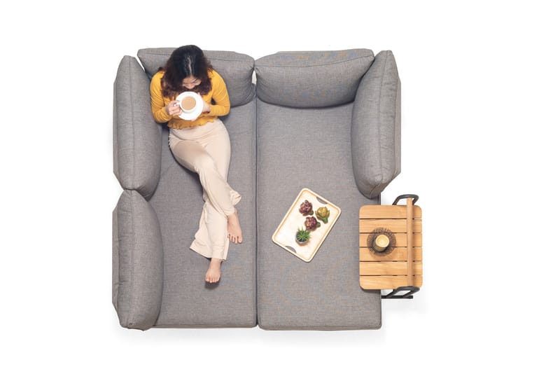 TOPAZ L-sofa 4-seter - Magnesiumgrå - Hagemøbler - Loungemøbler - Lounge sofa