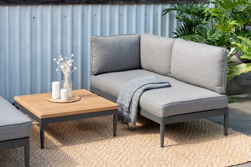 TOPAZ Sofa 2-seter venstre/høyre - Tre/Grå - Hagemøbler - Loungemøbler - Moduler