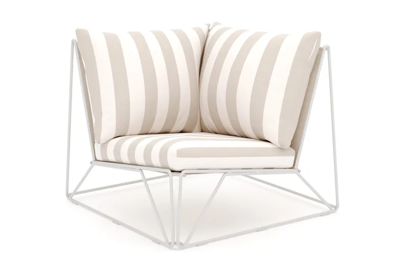 Usteryd Hjørnemodul Utendørs - Beige/Stripet - Hagemøbler - Loungemøbler - Moduler - Hjørnemodul hagesofa