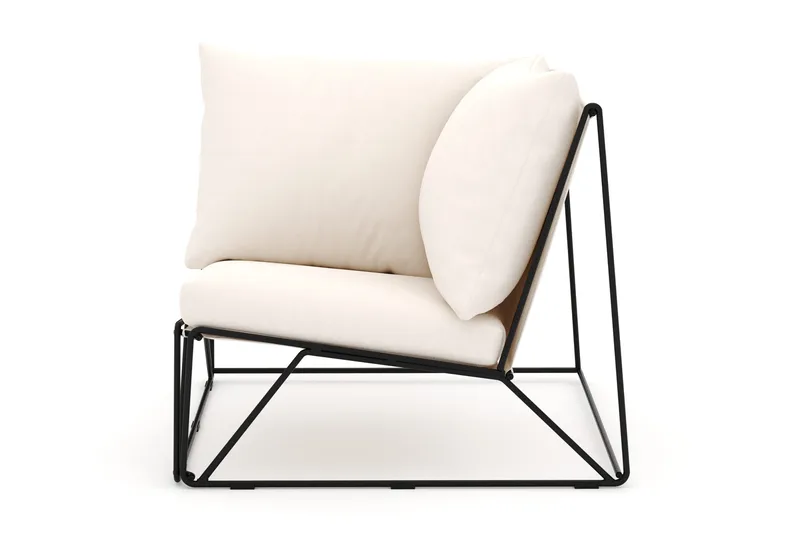 Usteryd Hjørnemodul Utendørs - Svart/Beige - Hagemøbler - Loungemøbler - Moduler - Hjørnemodul hagesofa