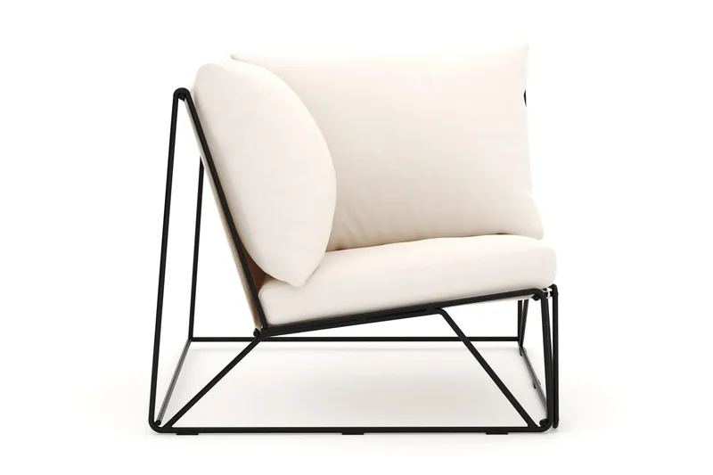 Usteryd Hjørnemodul Utendørs - Svart/Beige - Hagemøbler - Loungemøbler - Moduler - Hjørnemodul hagesofa