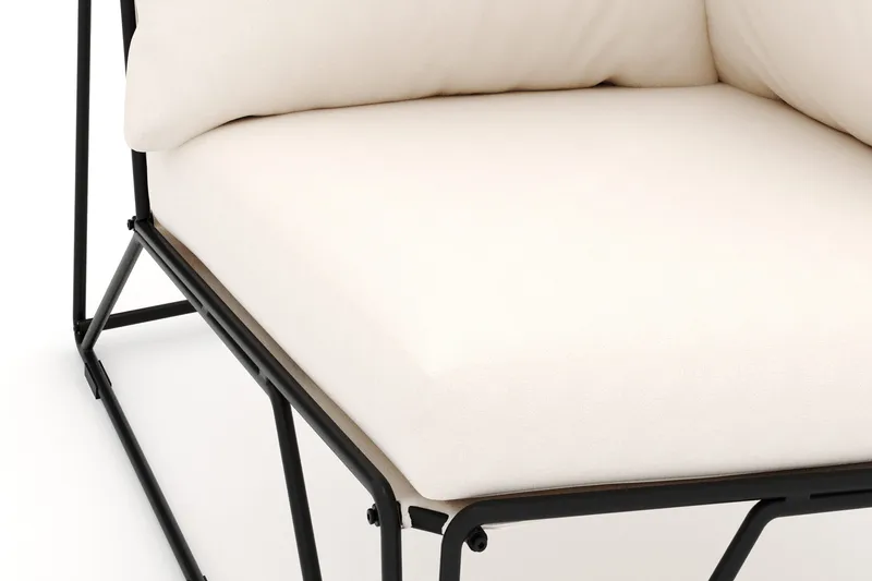 Usteryd Hjørnemodul Utendørs - Svart/Beige - Hagemøbler - Loungemøbler - Moduler - Hjørnemodul hagesofa