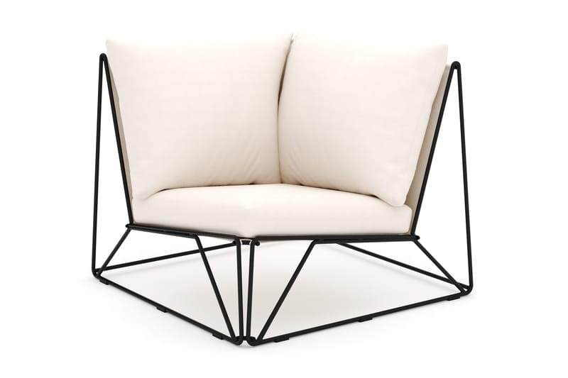 Usteryd Hjørnemodul Utendørs - Svart/Beige - Hagemøbler - Loungemøbler - Moduler - Hjørnemodul hagesofa