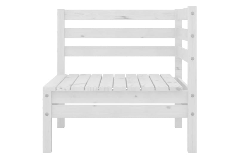 Utendørs hjørnesofa heltre furu hvit - Hvit - Hagemøbler - Loungemøbler - Moduler - Hjørnemodul hagesofa