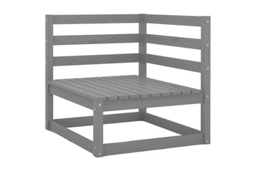 Utendørs hjørnesofaer 2 stk grå heltre furu - Grå - Hagemøbler - Loungemøbler - Moduler - Hjørnemodul hagesofa