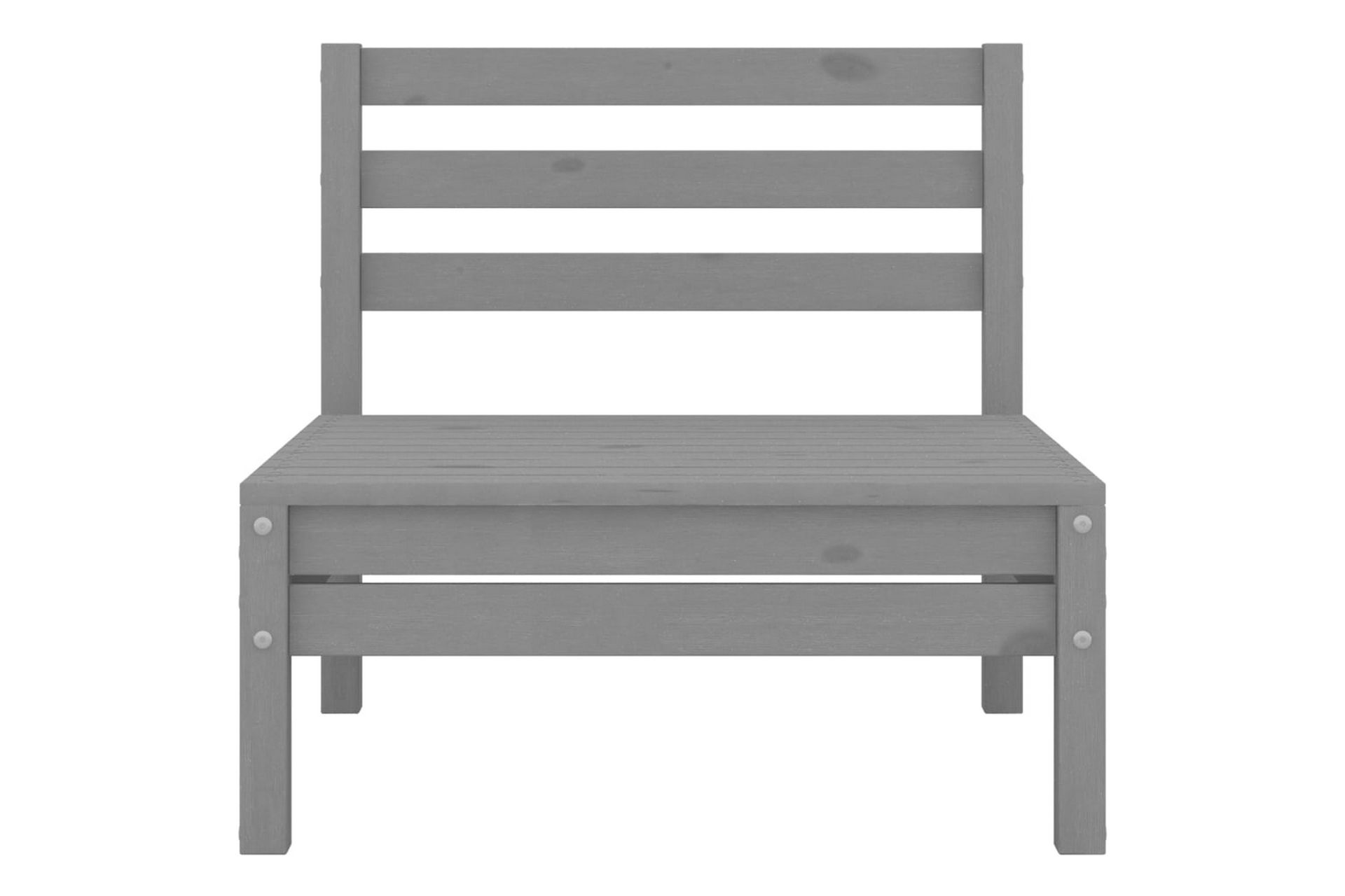 Utendørs midtsofaer 2 stk grå heltre furu - Grå - Hagemøbler - Loungemøbler - Moduler