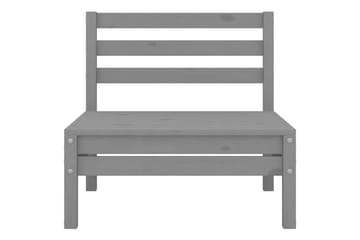 Utendørs midtsofaer 2 stk grå heltre furu - Grå - Hagemøbler - Loungemøbler - Moduler