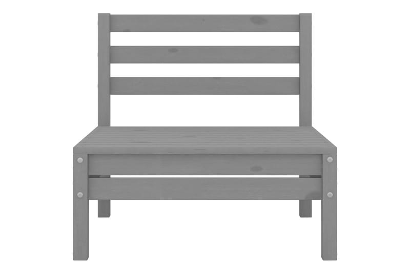Utendørs midtsofaer 2 stk grå heltre furu - Grå - Hagemøbler - Loungemøbler - Moduler