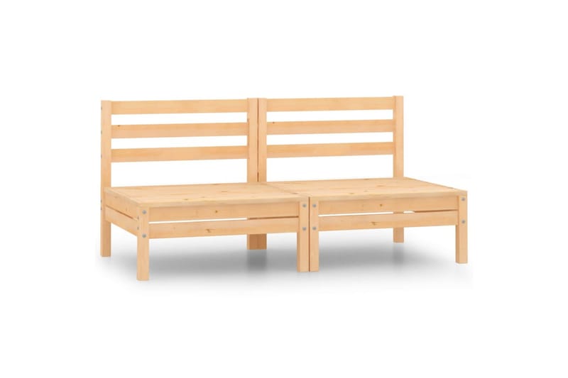 Utendørs midtsofaer 2 stk heltre furu - Brun - Hagemøbler - Loungemøbler - Moduler