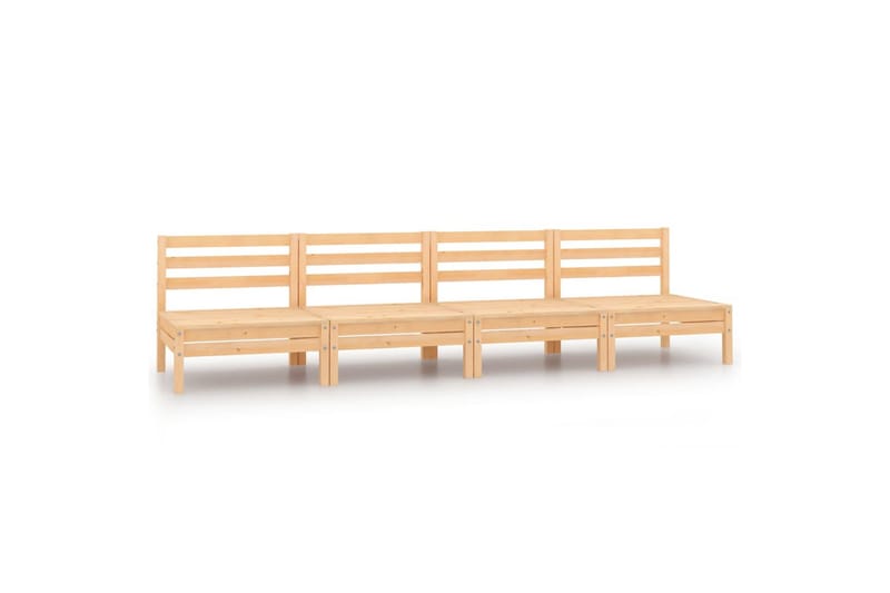 Utendørs midtsofaer 4 stk heltre furu - Brun - Hagemøbler - Loungemøbler - Moduler