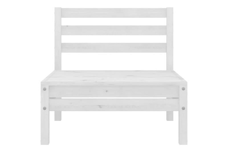 Utendørs midtsofaer 4 stk hvit heltre furu - Hvit - Hagemøbler - Loungemøbler - Moduler