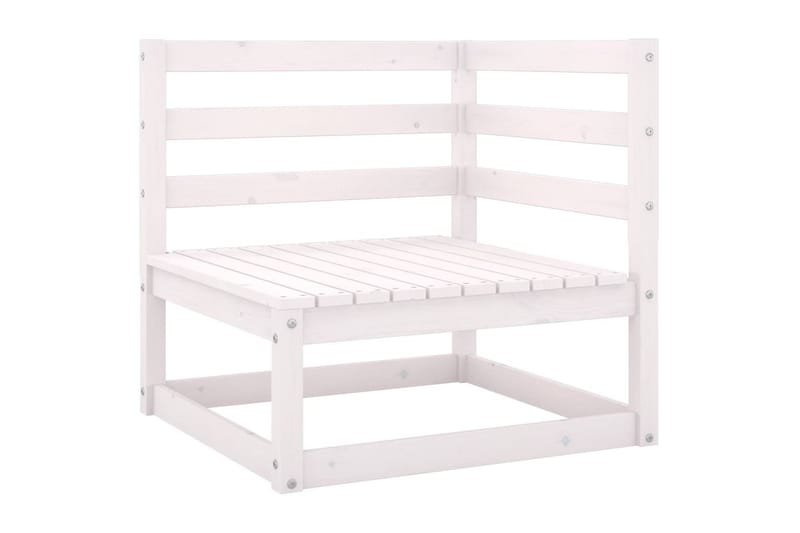 Utendörs hjörnesofa heltre furu hvit - Hvit - Hagemøbler - Loungemøbler - Moduler - Hjørnemodul hagesofa