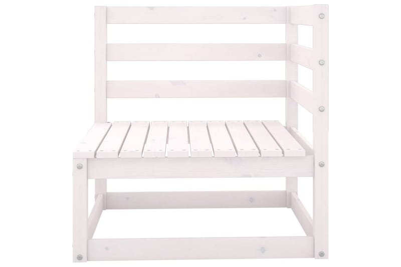 Utendörs hjörnesofa heltre furu hvit - Hvit - Hagemøbler - Loungemøbler - Moduler - Hjørnemodul hagesofa