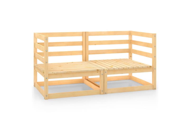 Utendörs hjörnesofaer 2 stk heltre furu - Brun - Hagemøbler - Loungemøbler - Moduler - Hjørnemodul hagesofa