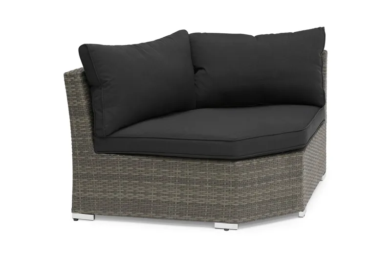 Wisconsin Hjørnedel Rund Kunstrotting/Grå, Hvit