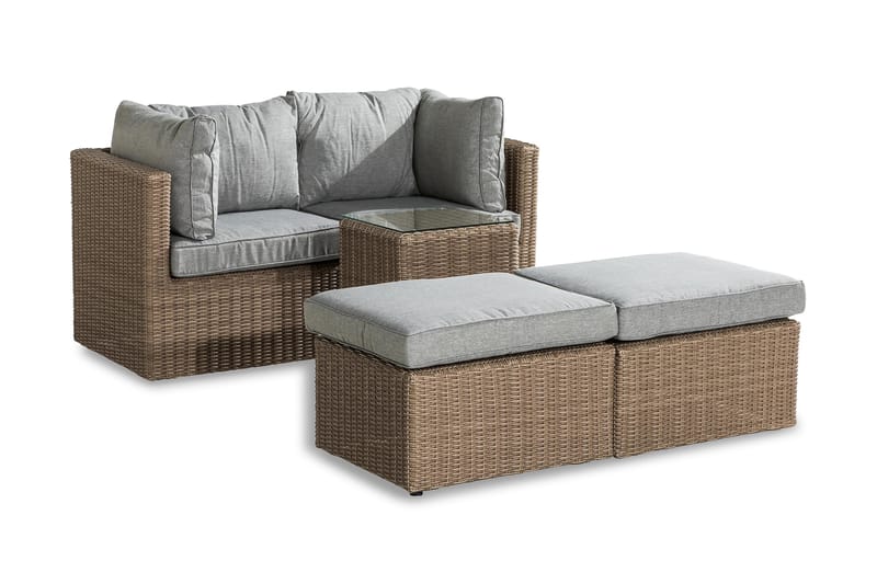Zambia Sofagruppe - Beige/Grå - Verandamøbler - Sofagruppe utendørs - Loungesett