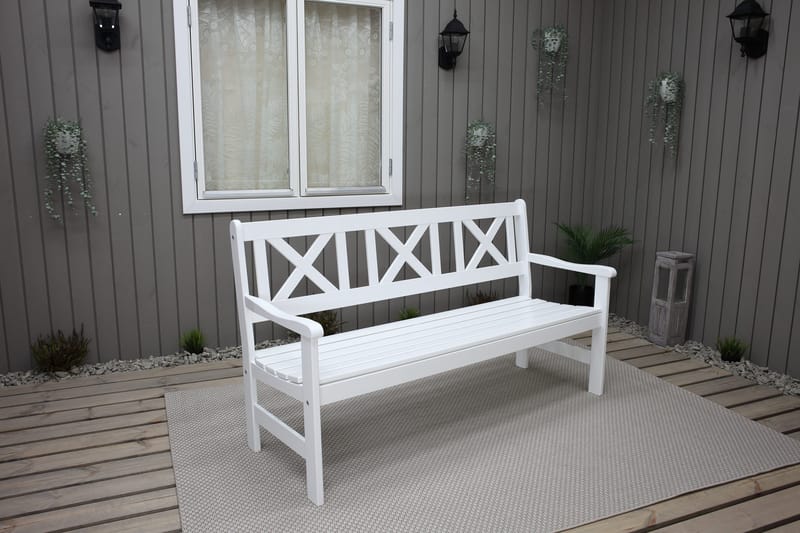 Europe Utesofa 3-seter - Hvit - Hagemøbler - Utesofa - Benker