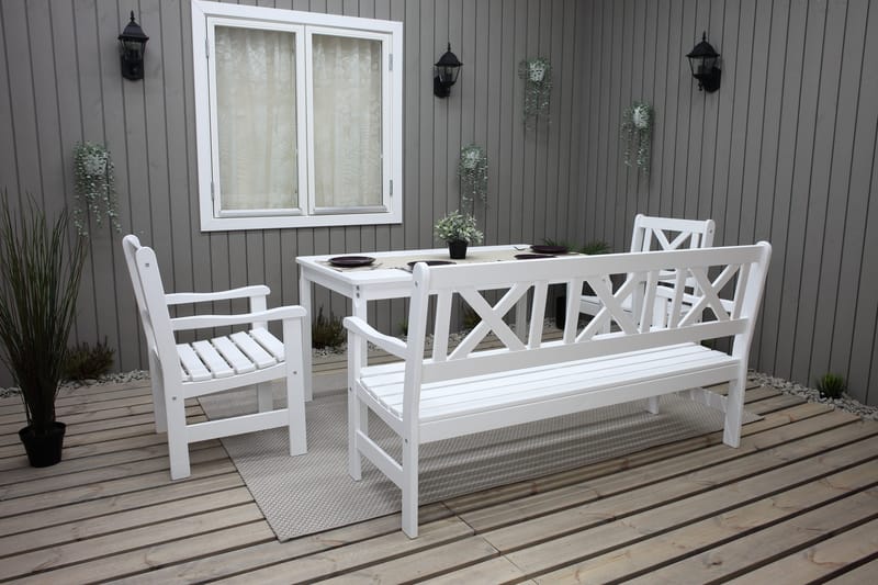 Europe Utesofa 3-seter - Hvit - Hagemøbler - Utesofa - Benker