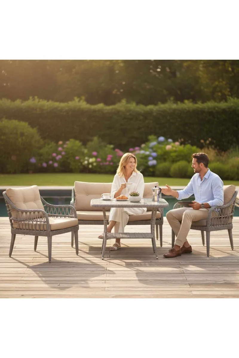 Garden Lounge Set Atelier Del Sofa Beige - Hagemøbler - Loungemøbler - Sofagruppe utendørs