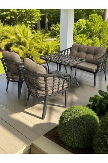 Garden Lounge Set Atelier Del Sofa Grå - Hagemøbler - Loungemøbler - Sofagruppe utendørs