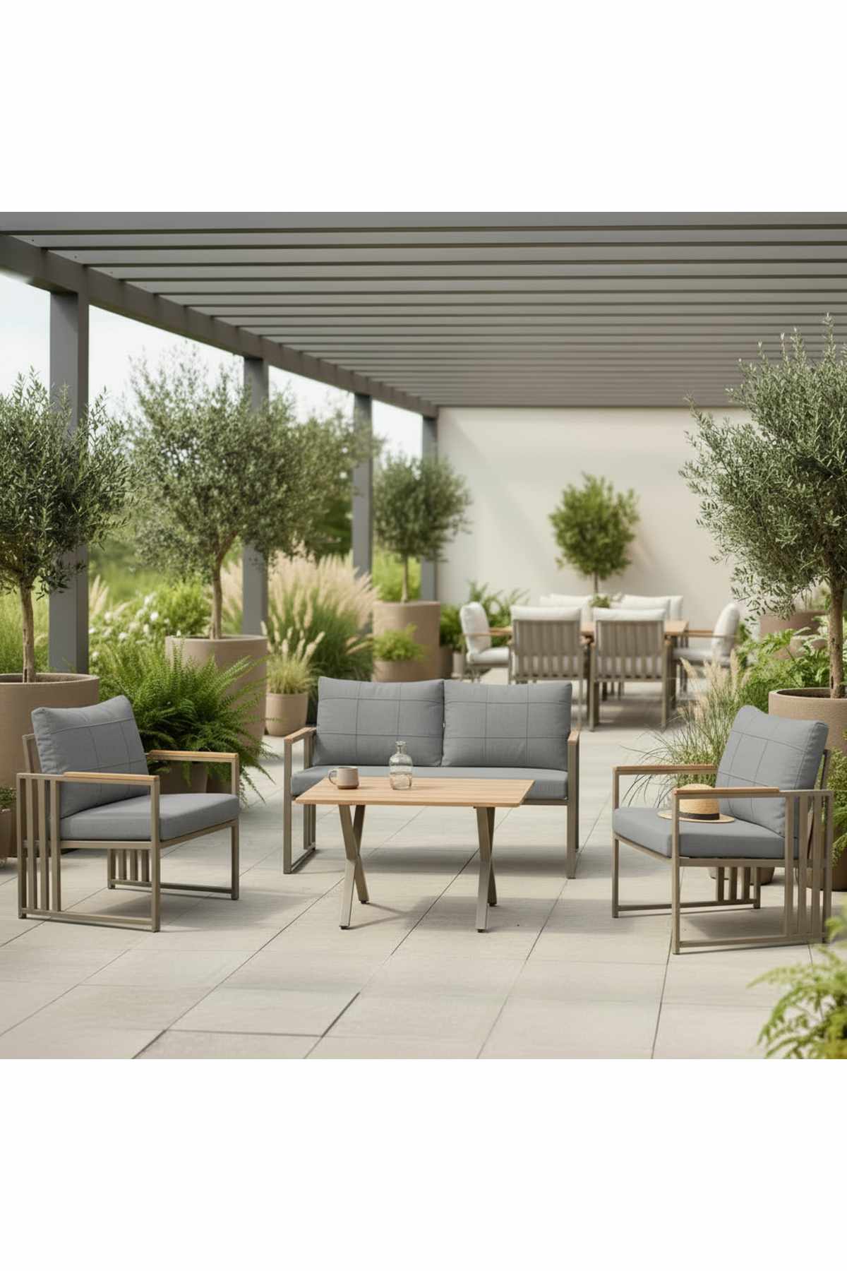Garden Lounge Set Atelier Del Sofa Grå -
