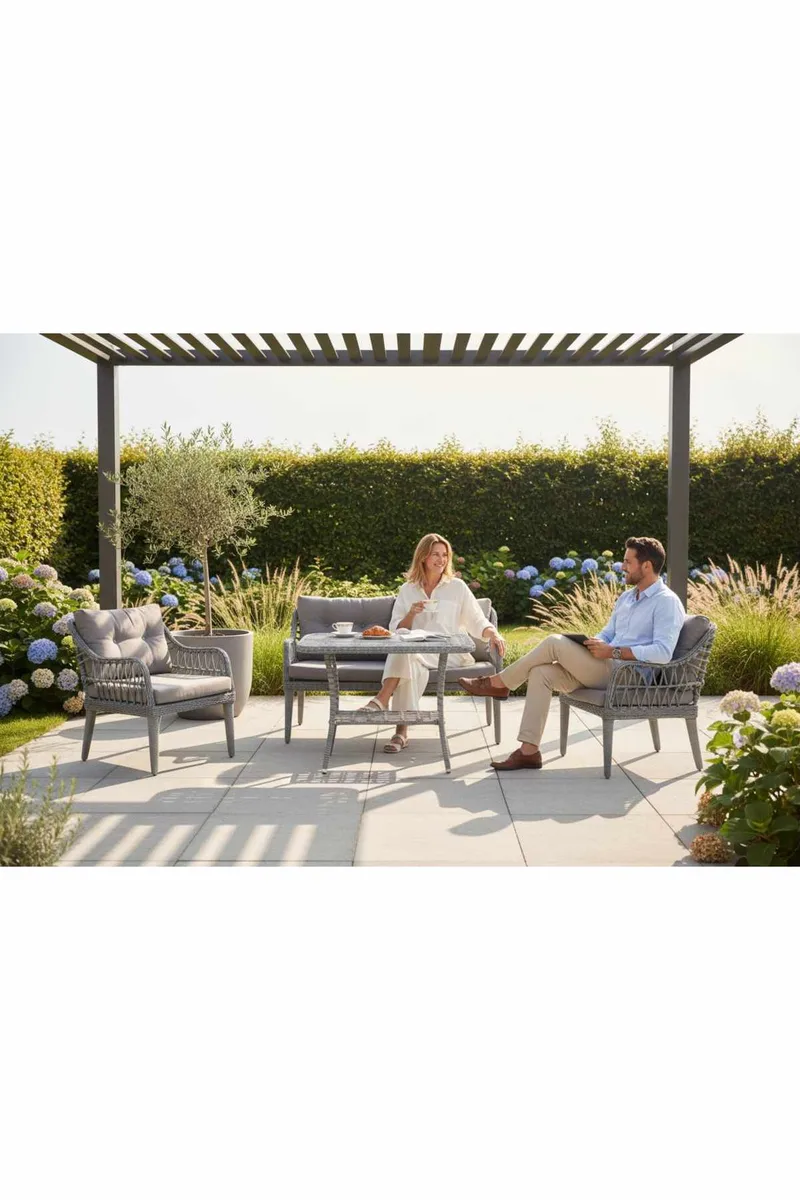 Garden Lounge Set Atelier Del Sofa Grå - Hagemøbler - Loungemøbler - Sofagruppe utendørs