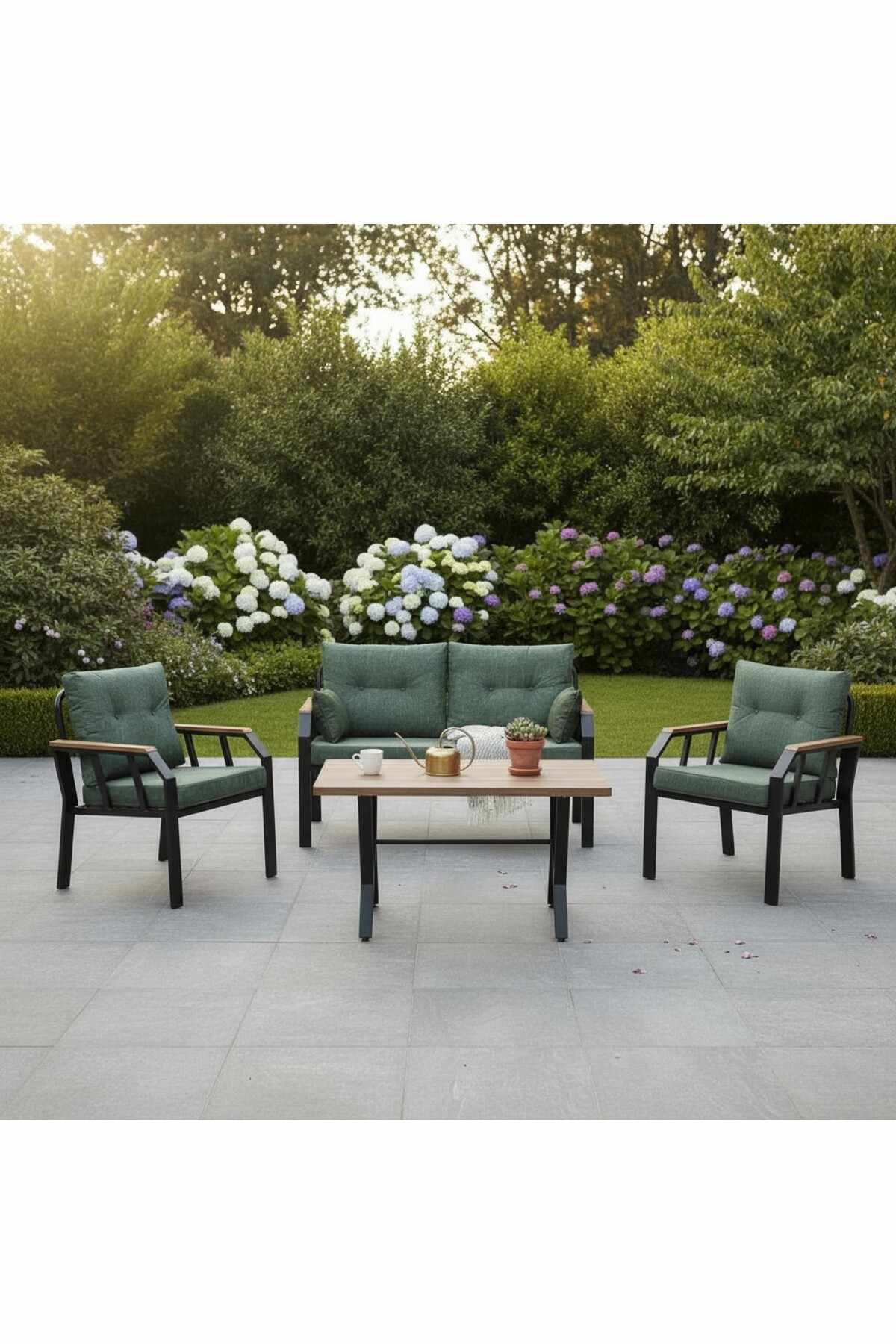Garden Lounge Set Atelier Del Sofa Grønn svart -