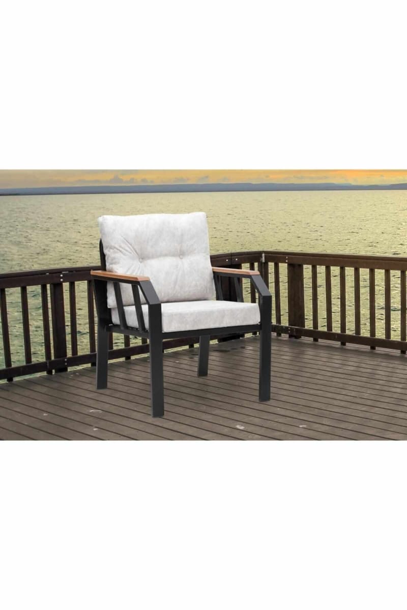 Garden Lounge Set Atelier Del Sofa Krem svart - Hagemøbler - Loungemøbler - Sofagruppe utendørs