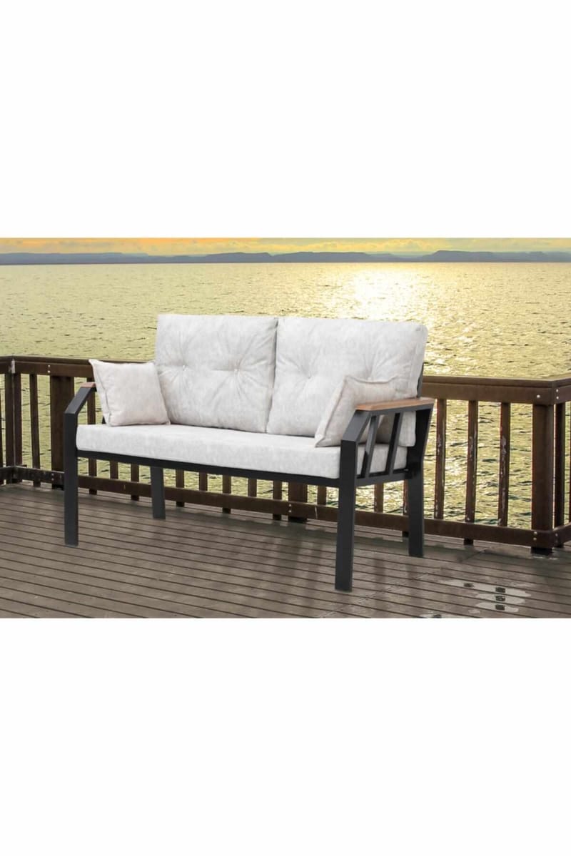 Garden Lounge Set Atelier Del Sofa Krem svart - Hagemøbler - Loungemøbler - Sofagruppe utendørs