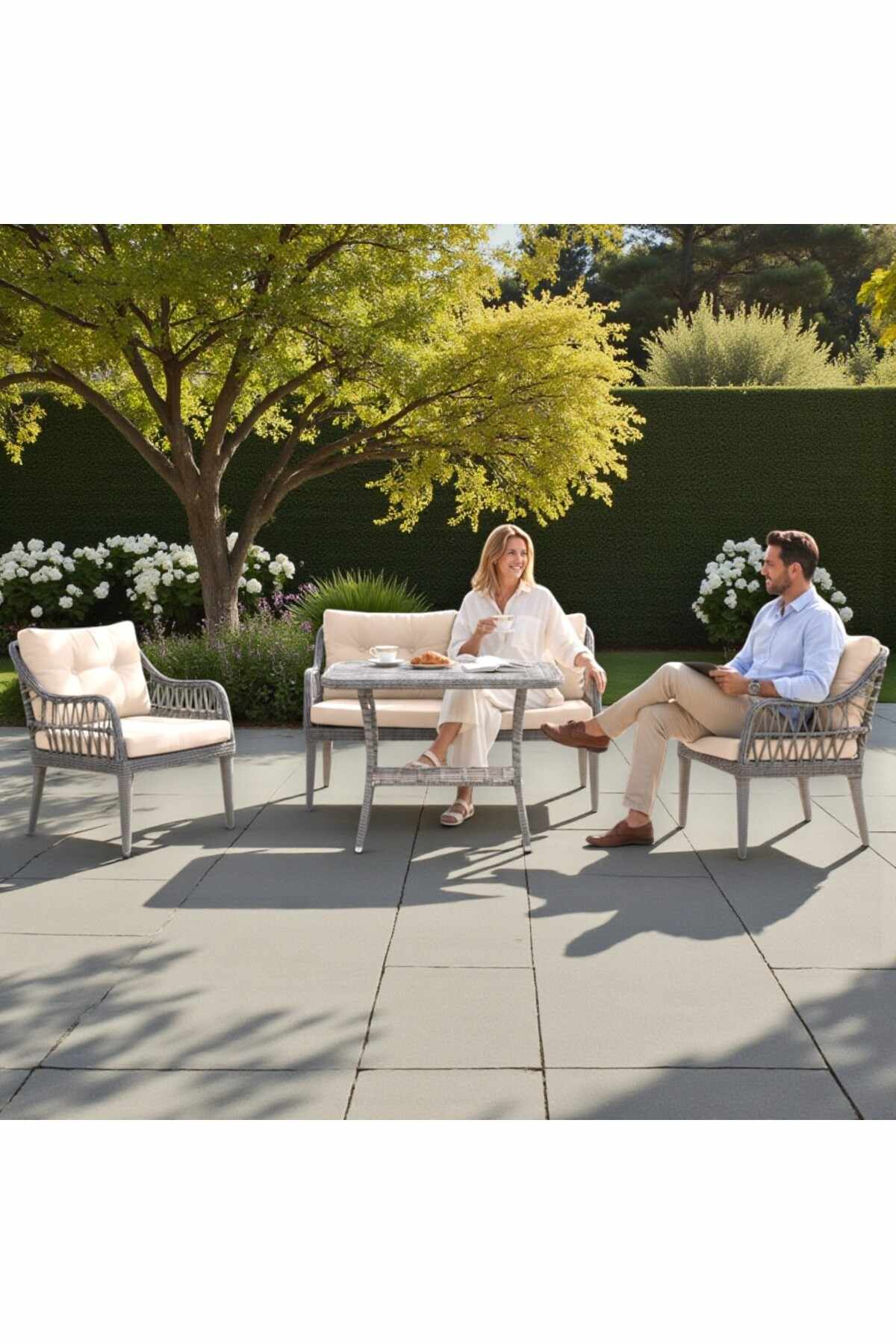 Garden Lounge Set Atelier Del Sofa Krem -