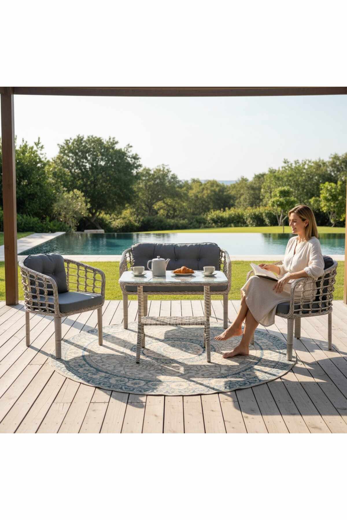 Garden Lounge Set Atelier Del Sofa Mørk grå - Mørkegrå