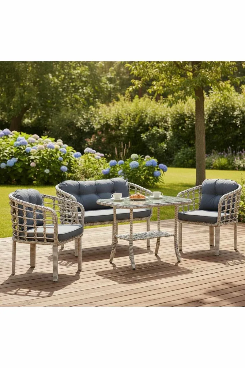 Garden Lounge Set Atelier Del Sofa Mørk grå - Mørkegrå - Hagemøbler - Loungemøbler - Sofagruppe utendørs