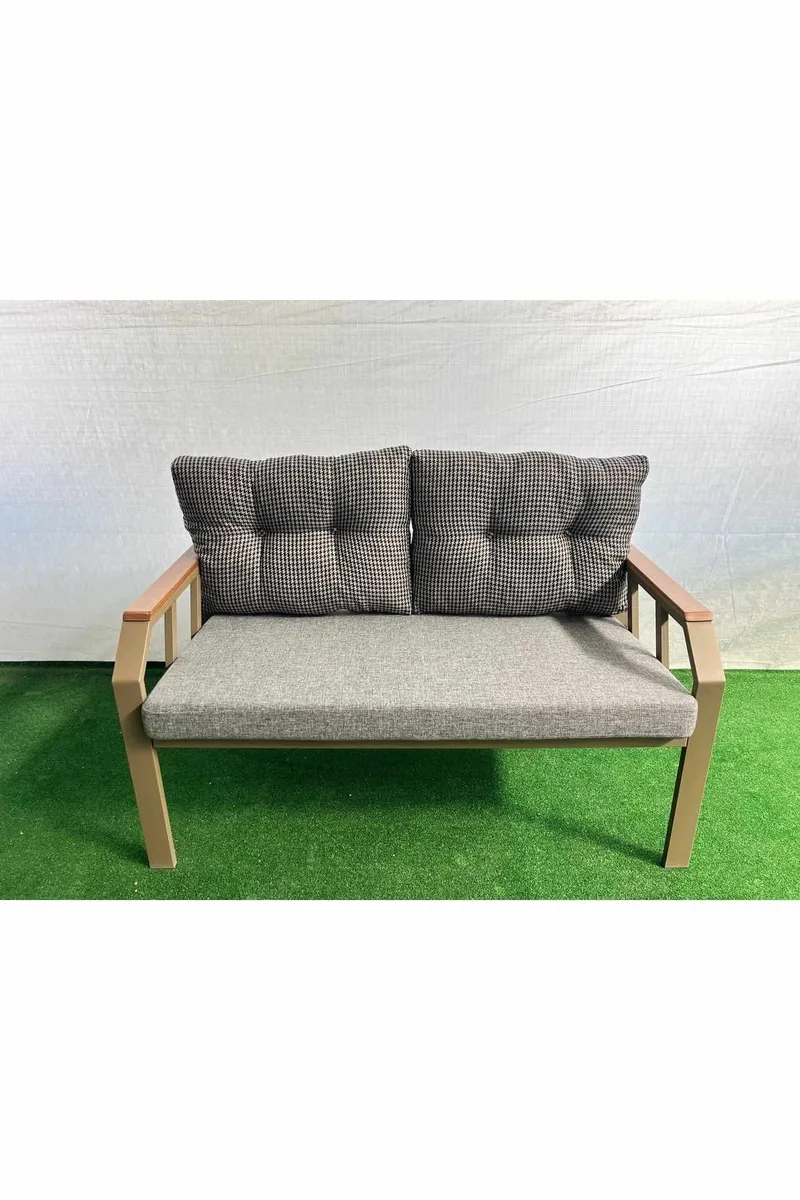 Garden Lounge Set Atelier Del Sofa Svart hvit gull - Hagemøbler - Loungemøbler - Sofagruppe utendørs