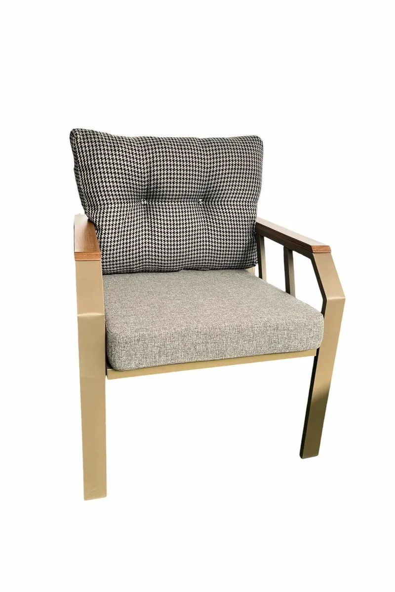 Garden Lounge Set Atelier Del Sofa Svart hvit gull - Hagemøbler - Loungemøbler - Sofagruppe utendørs