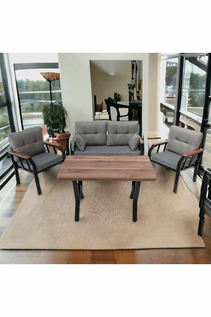 Garden Lounge Set Atelier Del Sofa Svart hvit - Hagemøbler - Loungemøbler - Sofagruppe utendørs